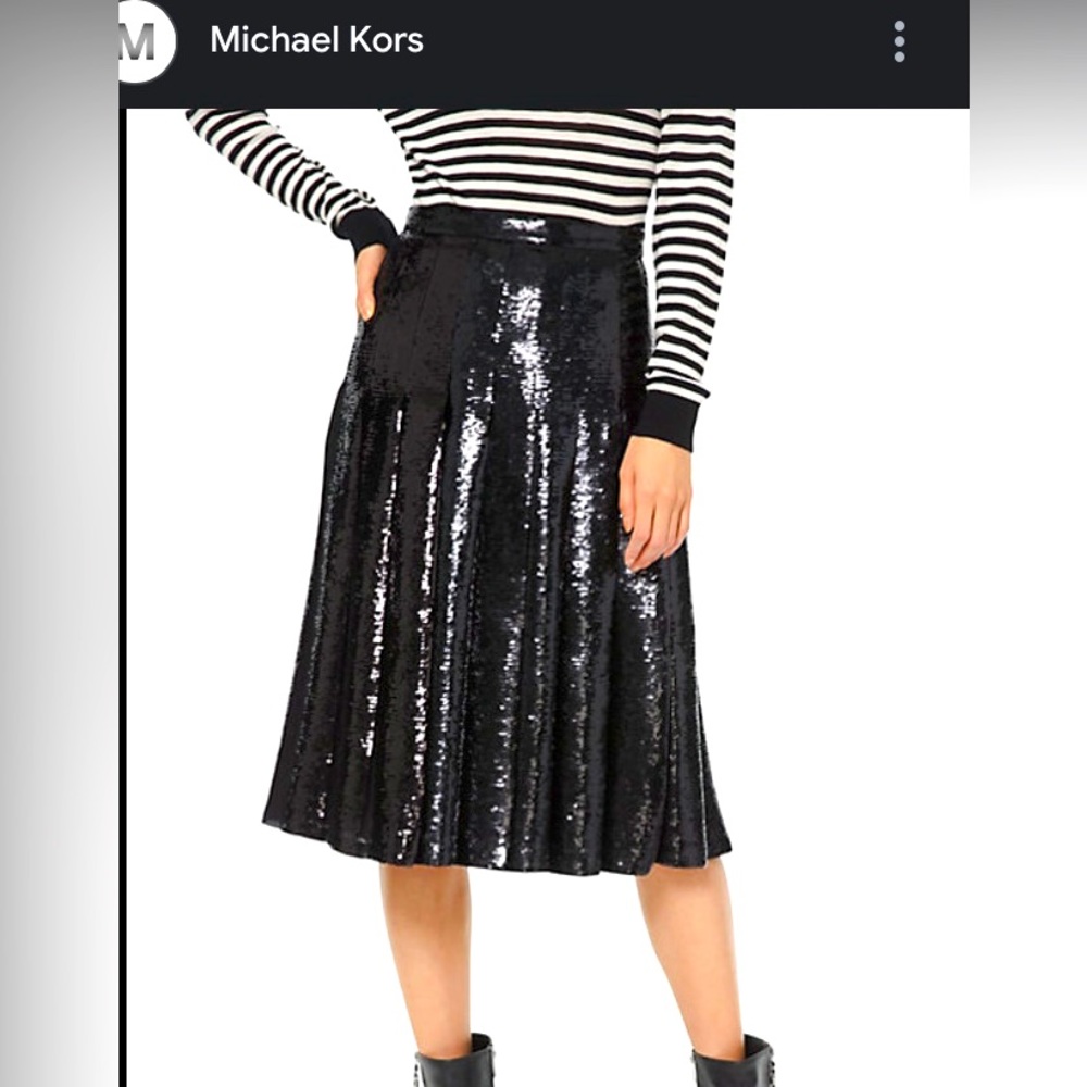 Pleated sequin skirt